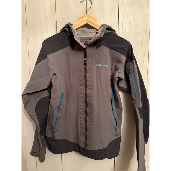 Vintage Patagonia Shelter Stone Jacket Womens XS Grey H2NO Rain Shell Hooded P12 - Picture 2 of 11